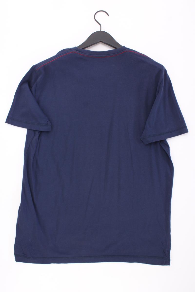 Tom Tailor Printshirt für Herren Gr. XL Kurzarm blau aus Baumwolle