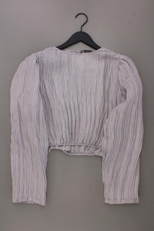 Zara Langarmbluse Gr. M grau aus Polyester