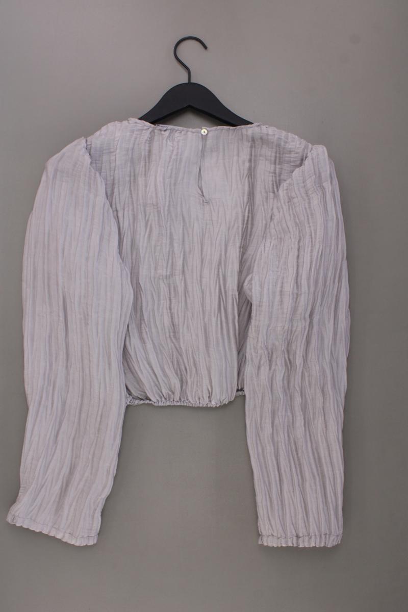 Zara Langarmbluse Gr. M grau aus Polyester