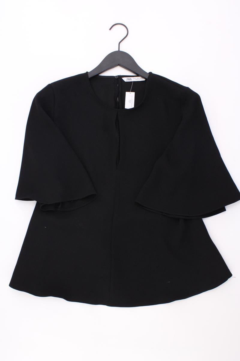 Zara Kurzarmbluse Gr. L schwarz aus Polyester