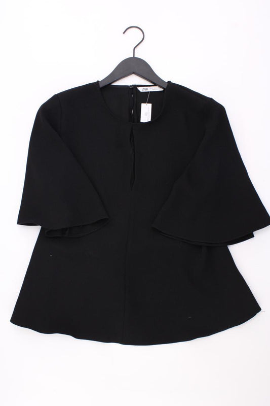 Zara Kurzarmbluse Gr. L schwarz aus Polyester