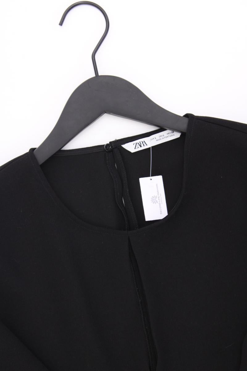 Zara Kurzarmbluse Gr. L schwarz aus Polyester