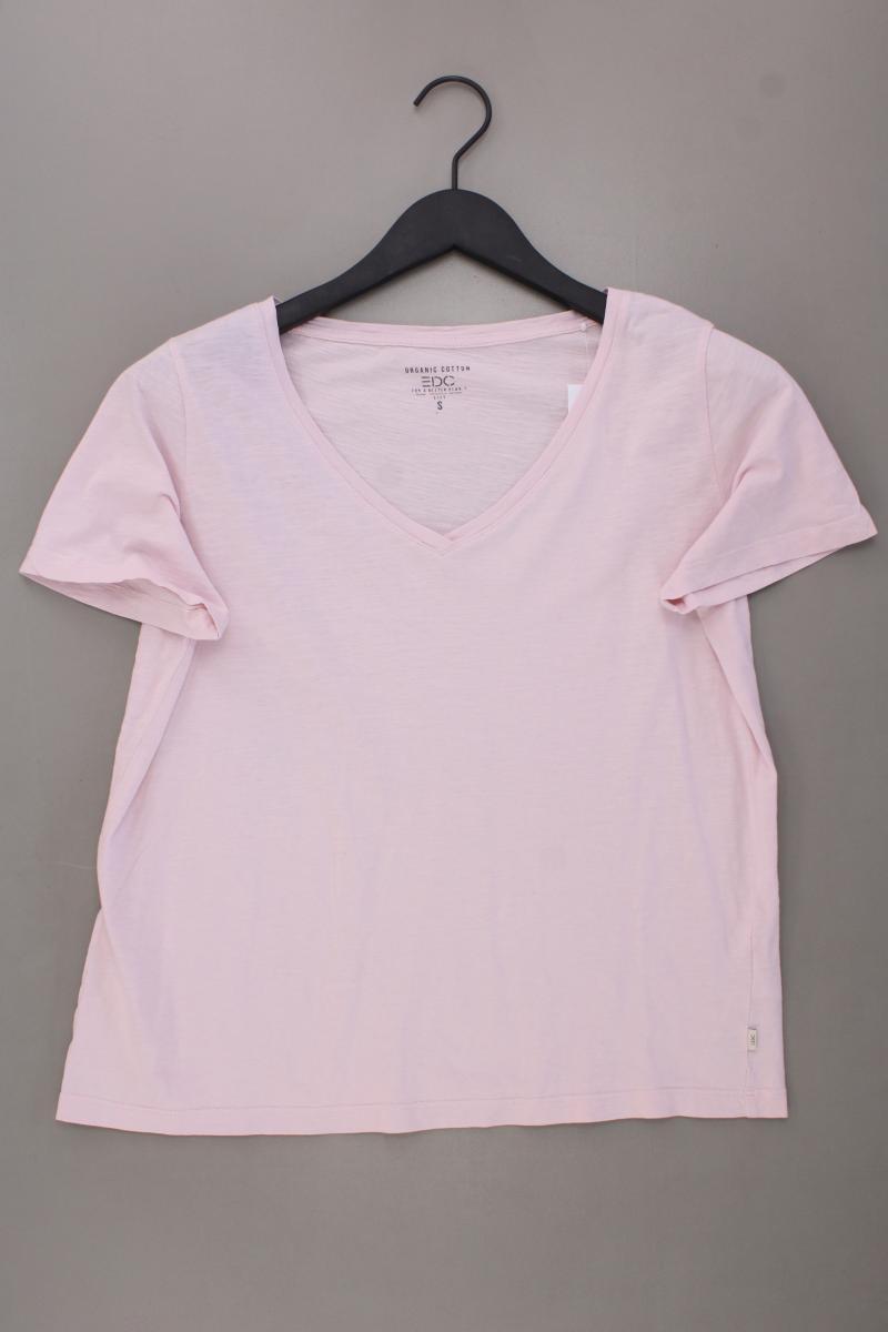 edc by Esprit Shirt mit V-Ausschnitt Gr. S Kurzarm rosa aus Baumwolle