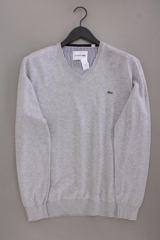 Lacoste Feinstrickpullover für Herren Gr. L grau aus Baumwolle