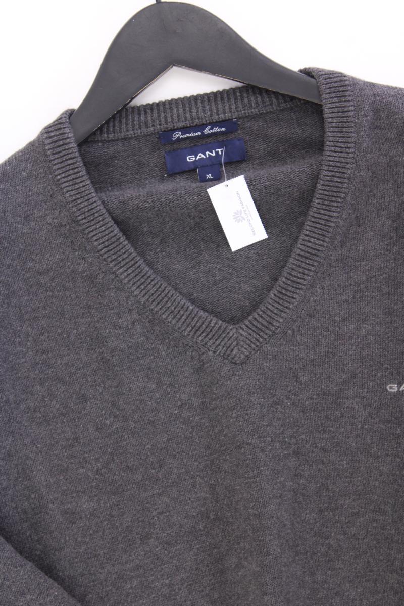 Gant Feinstrickpullover für Herren Gr. XL grau aus Baumwolle