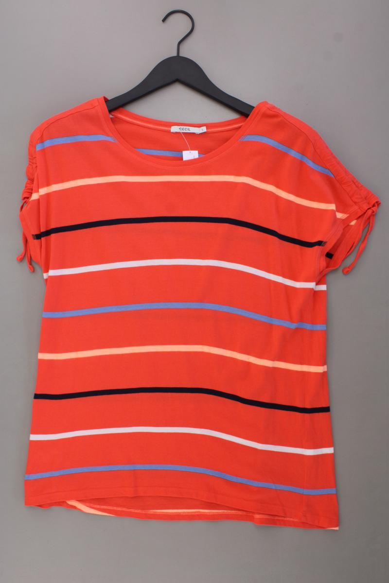 Cecil Printshirt Gr. L gestreift Kurzarm orange