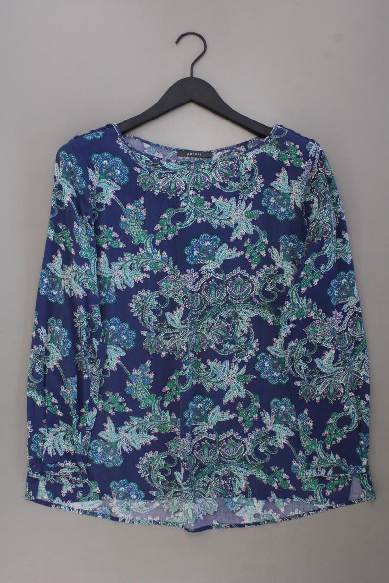 Esprit Langarmbluse Gr. 42 mit Paisleymuster blau