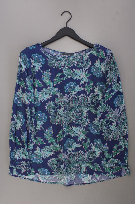 Esprit Langarmbluse Gr. 42 mit Paisleymuster blau