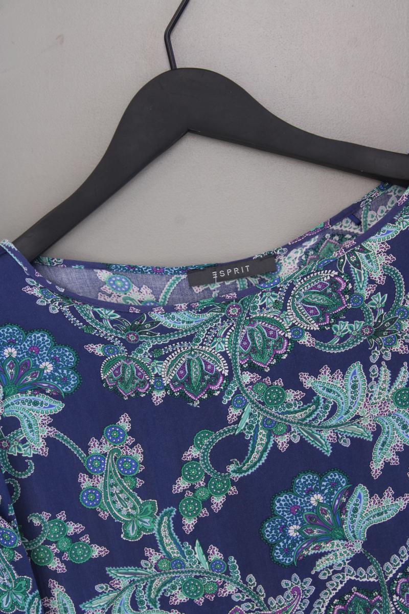Esprit Langarmbluse Gr. 42 mit Paisleymuster blau