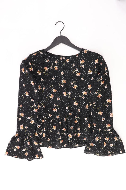 Asos Langarmbluse Gr. 36 mit Blumenmuster schwarz aus Polyester