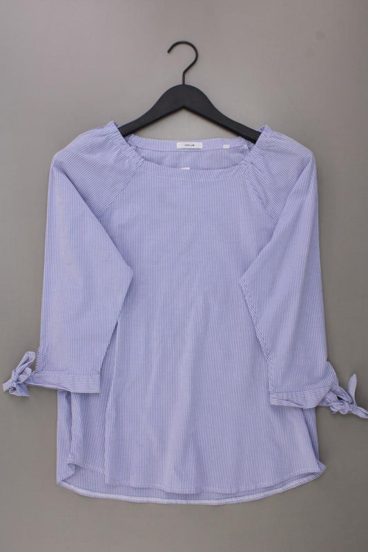 Opus Classic Bluse Gr. 38 gestreift 3/4 Ärmel blau aus Baumwolle