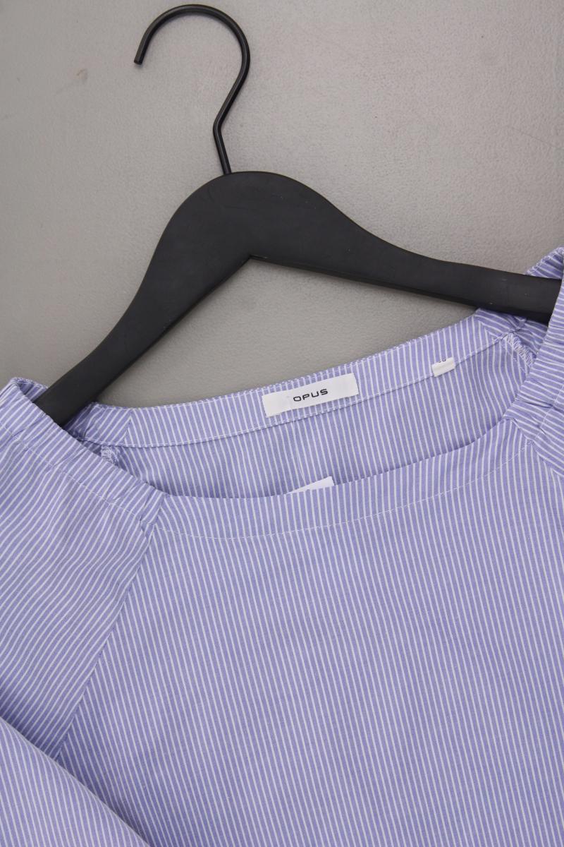Opus Classic Bluse Gr. 38 gestreift 3/4 Ärmel blau aus Baumwolle