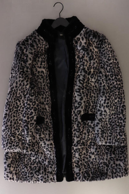 Alfredo Pauly Kunstfellmantel Gr. 46 mit Tierdruck neuwertig grau aus Polyester
