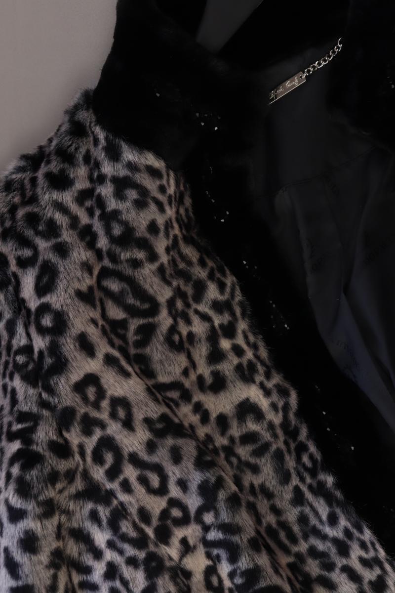Alfredo Pauly Kunstfellmantel Gr. 46 mit Tierdruck neuwertig grau aus Polyester