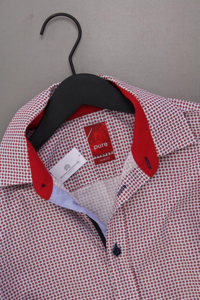 Pure Hatico Langarmhemd für Herren Gr. S rot aus Baumwolle