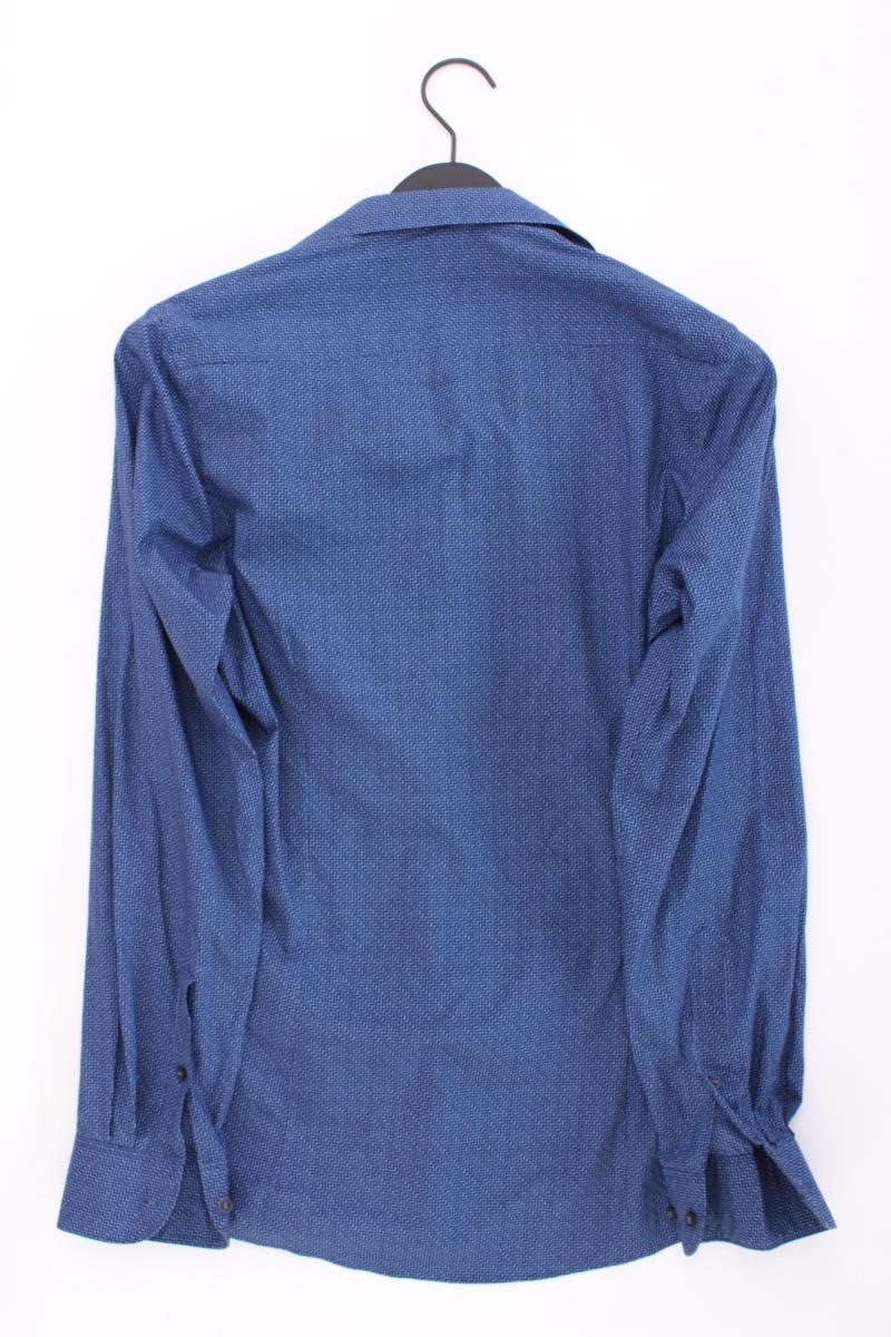 Olymp Langarmhemd für Herren Gr. Hemdgröße 38 blau aus Baumwolle
