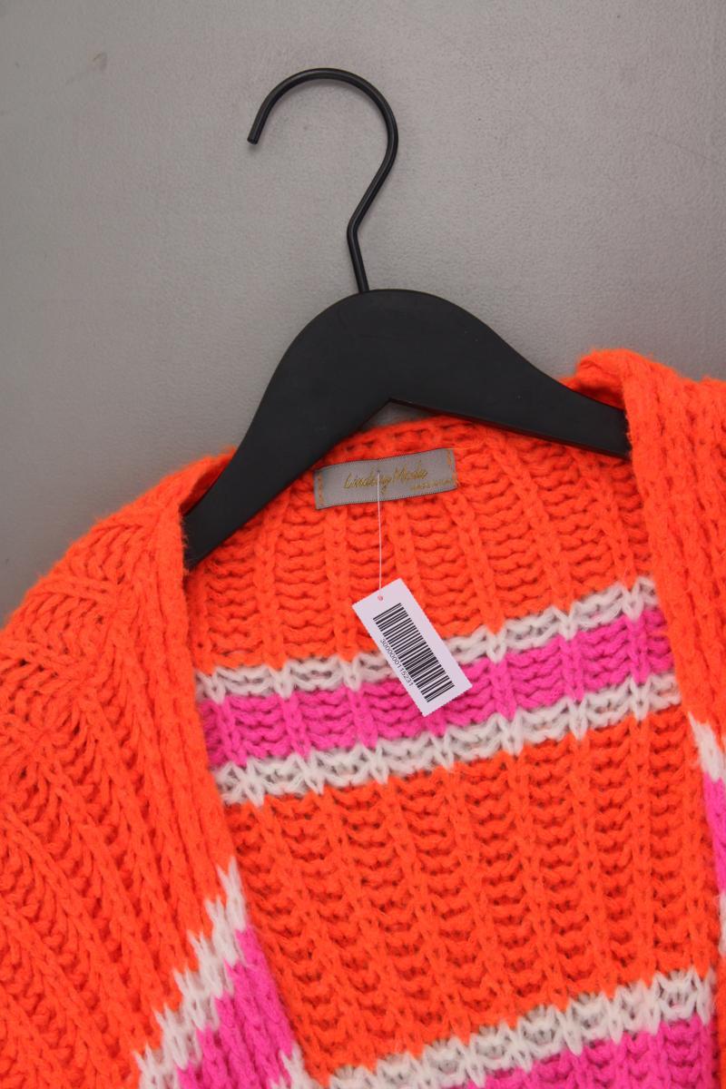 Lindsay Moda Strickjacke Gr. OneSize gestreift Langarm orange aus Polyamid
