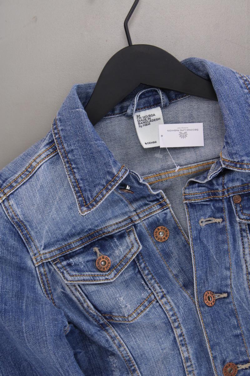H&M Jeansjacke Gr. 34 blau aus Baumwolle