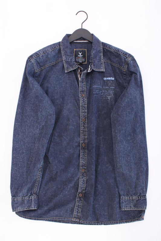 s'questo Jeanshemd für Herren Gr. XL Langarm blau aus Baumwolle