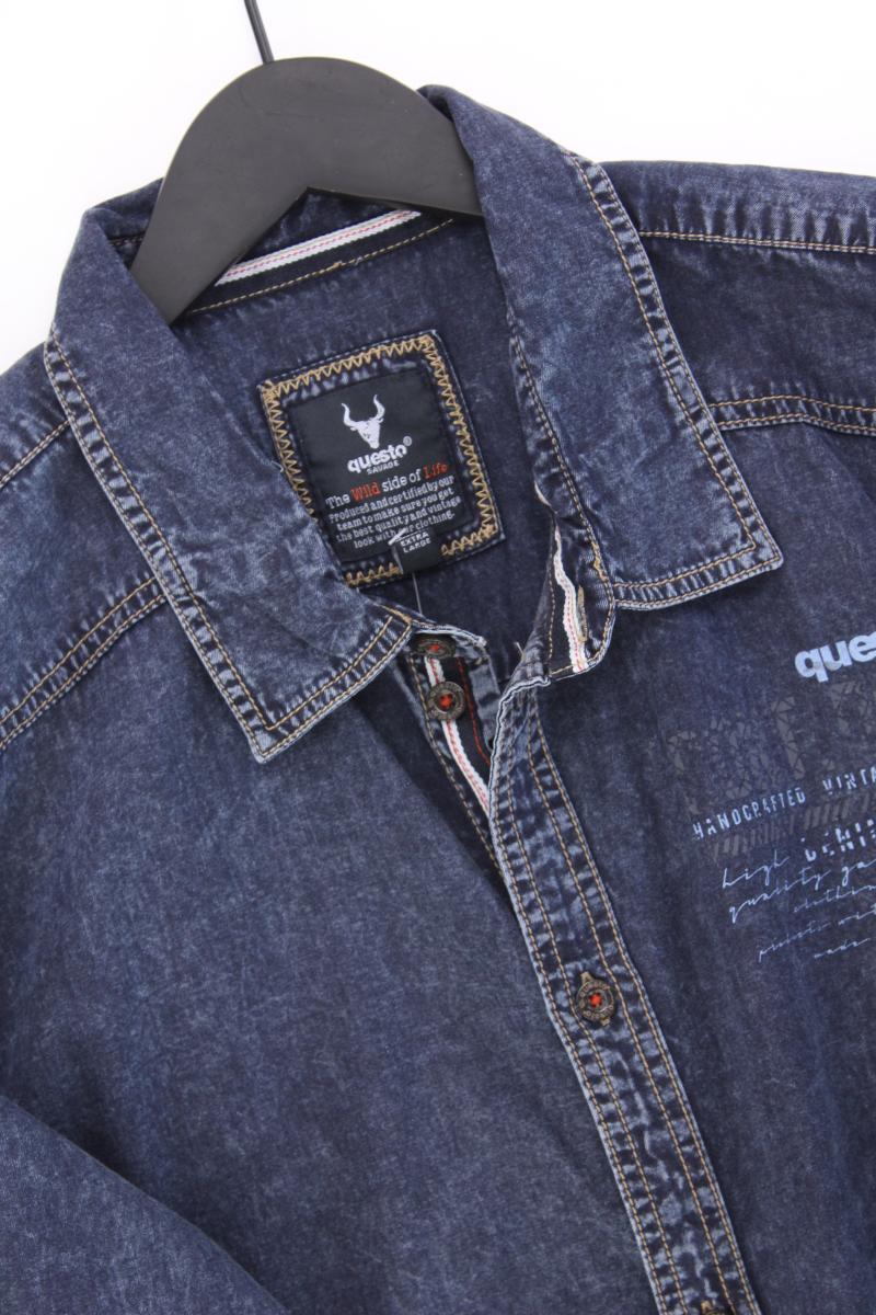 s'questo Jeanshemd für Herren Gr. XL Langarm blau aus Baumwolle
