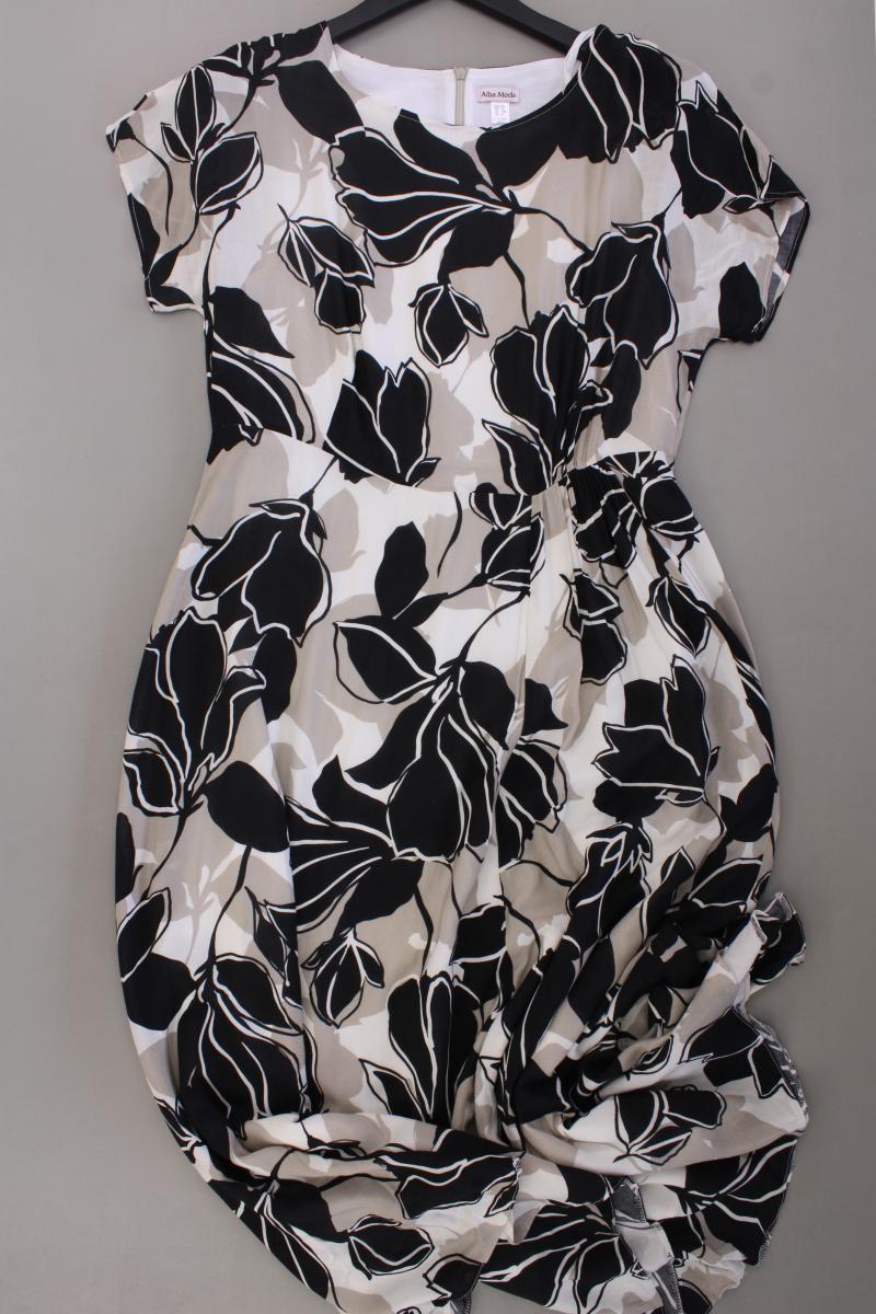 Alba Moda Kurzarmkleid Gr. 40 mit Blumenmuster grau aus Viskose