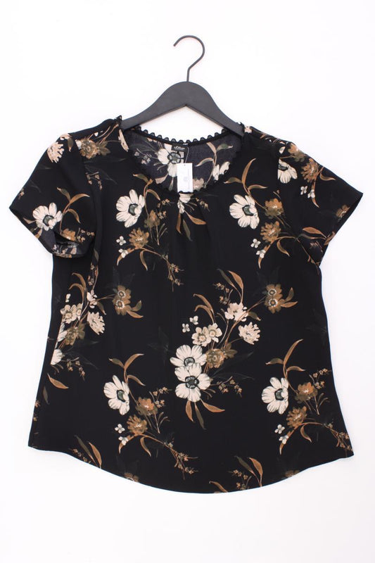 s.Oliver Black Label Kurzarmbluse Gr. 38 mit Blumenmuster neuwertig schwarz