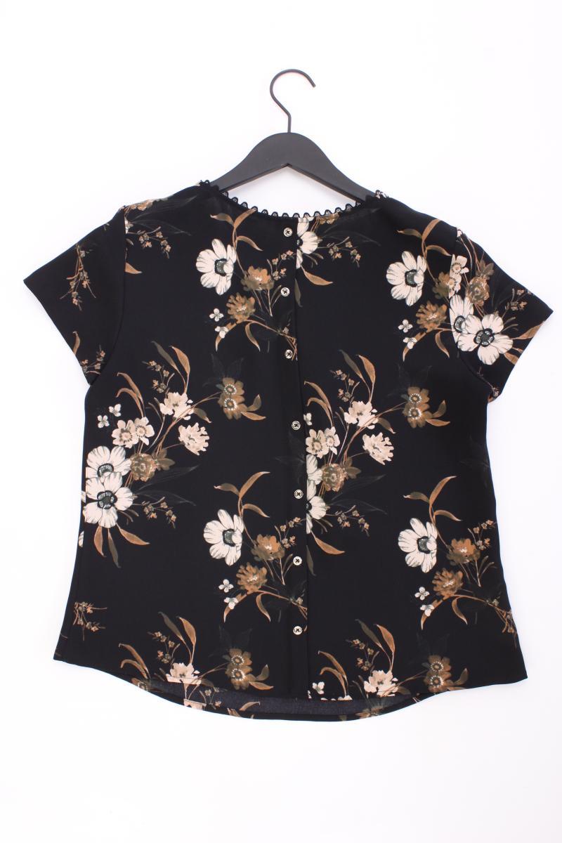 s.Oliver Black Label Kurzarmbluse Gr. 38 mit Blumenmuster neuwertig schwarz