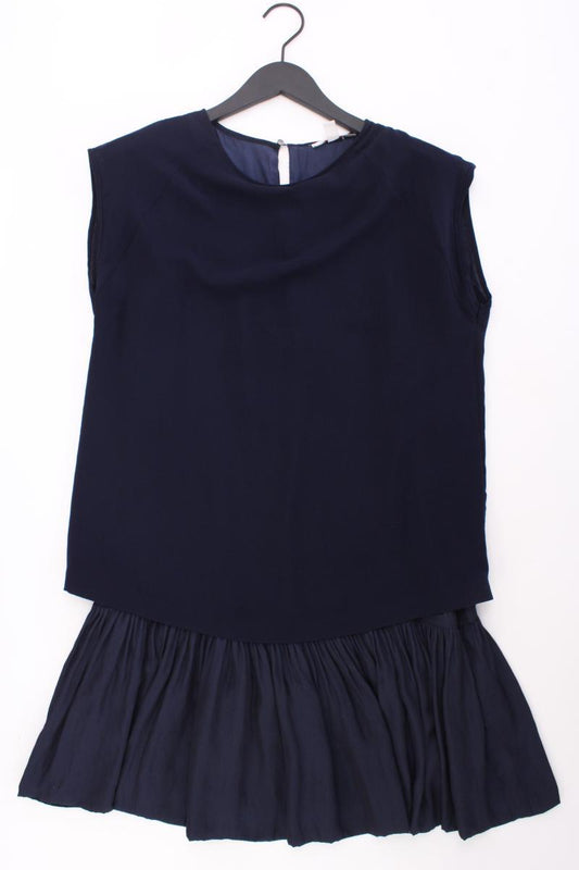 Esprit Kurzarmkleid Gr. 38 blau aus Polyester