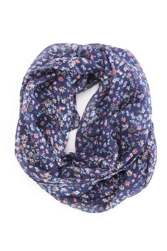 Loop mit Blumenmuster blau