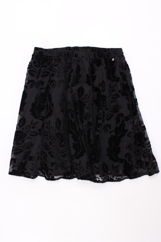 Nile Collection Rock Gr. XS mit Blumenmuster schwarz aus Viskose