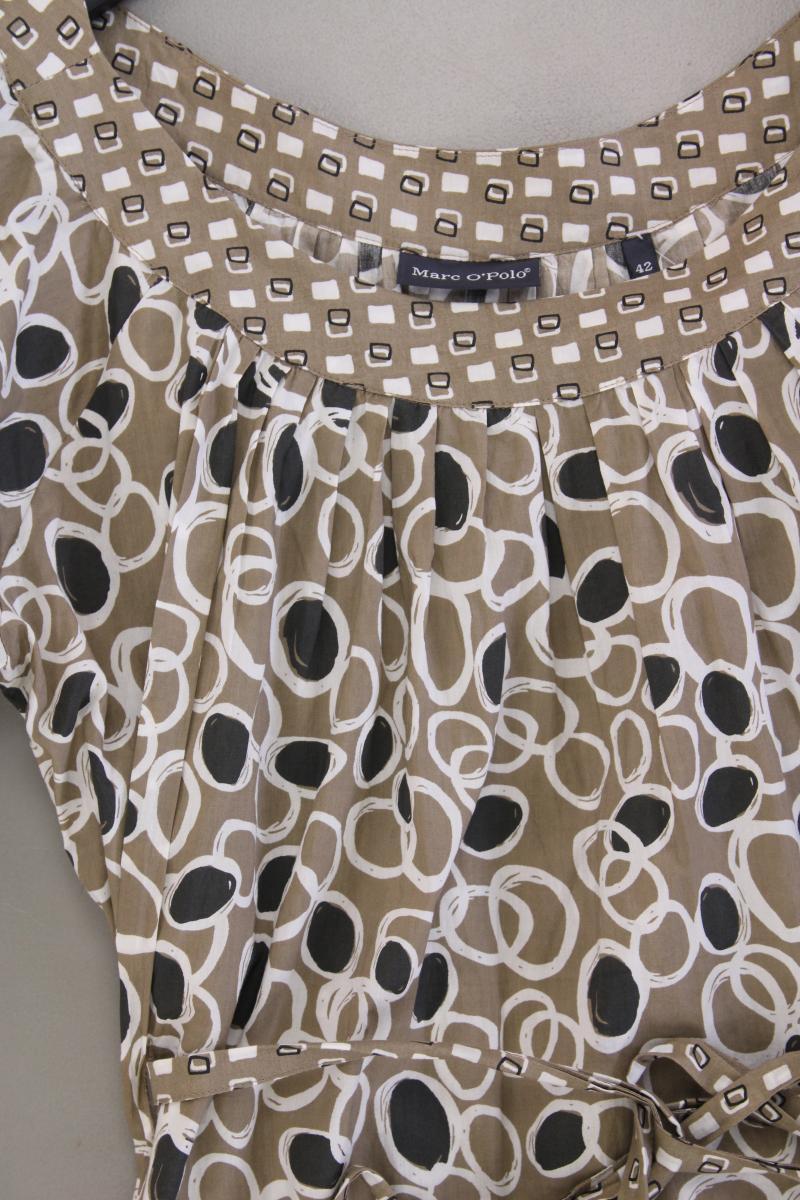 Marc O'Polo Kurzarmkleid Gr. 42 geometrisches Muster mit Gürtel braun