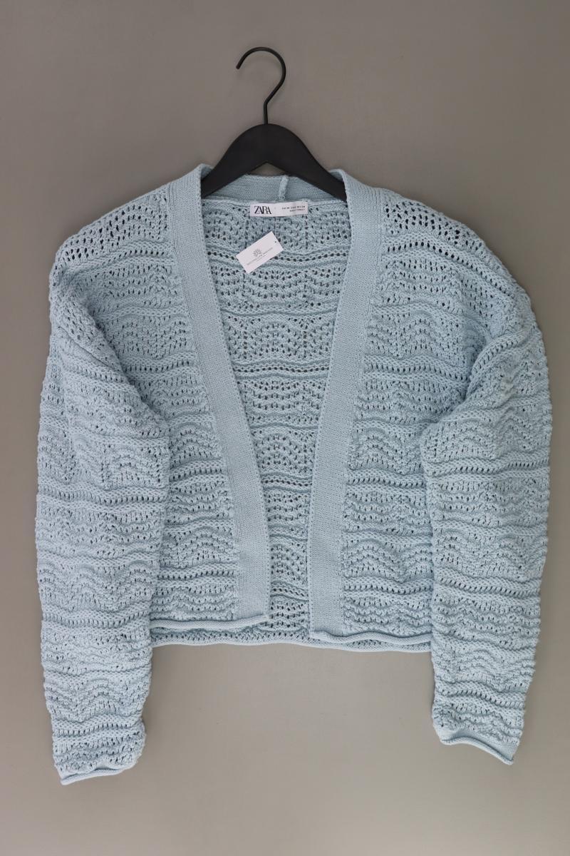 Zara Strickjacke Gr. M Langarm blau aus Baumwolle