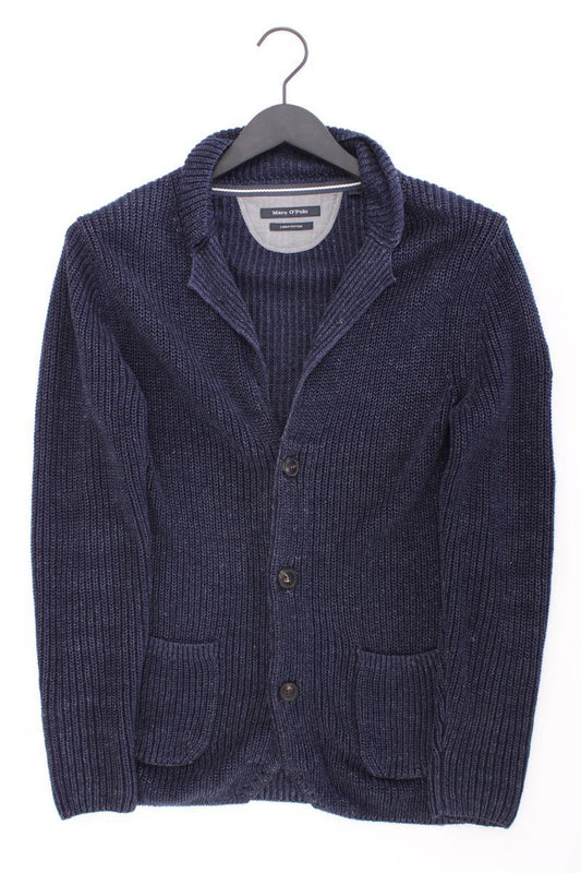 Marc O'Polo Strickjacke für Herren Gr. S neuwertig Langarm blau aus Leinen