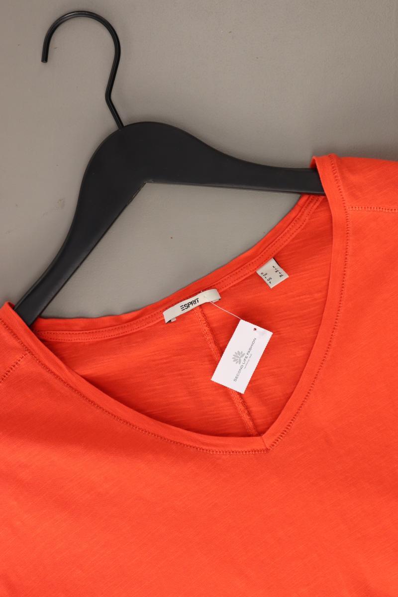 Esprit Shirt mit V-Ausschnitt Gr. L Kurzarm orange aus Baumwolle