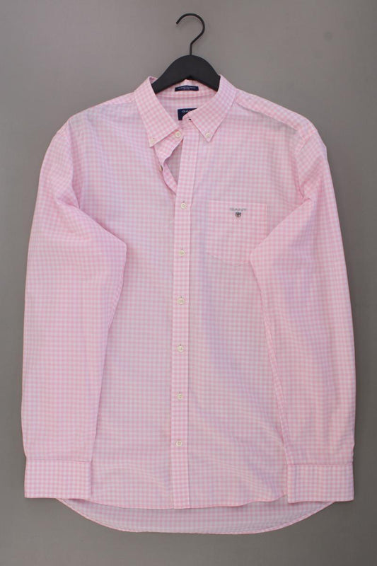 Gant Karohemd für Herren Gr. XL kariert Langarm rosa aus Baumwolle