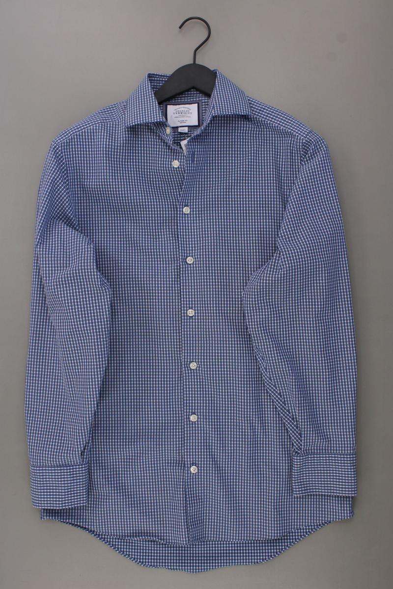 CHARLES TYRWHITT Langarmhemd für Herren Gr. Hemdgröße 38 blau aus Baumwolle