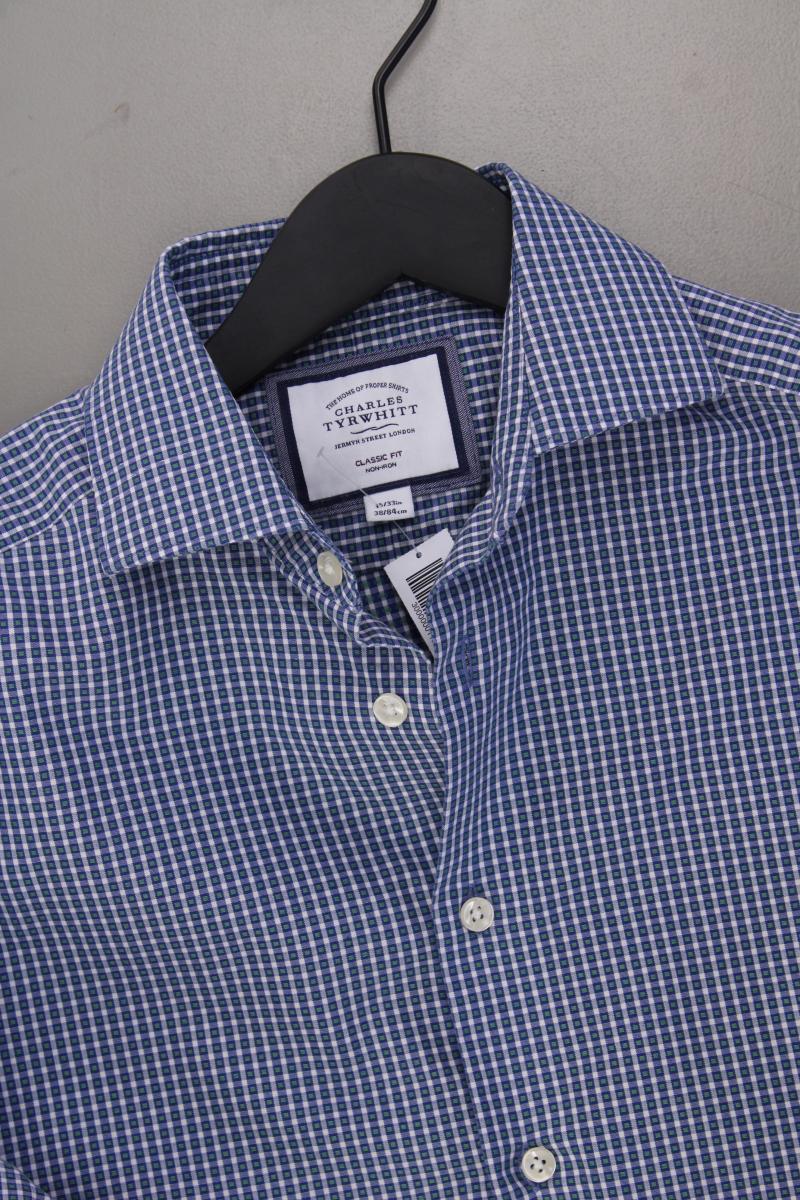 CHARLES TYRWHITT Langarmhemd für Herren Gr. Hemdgröße 38 blau aus Baumwolle