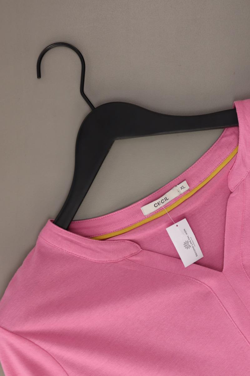 Cecil Shirt mit V-Ausschnitt Gr. XL Langarm rosa aus Baumwolle