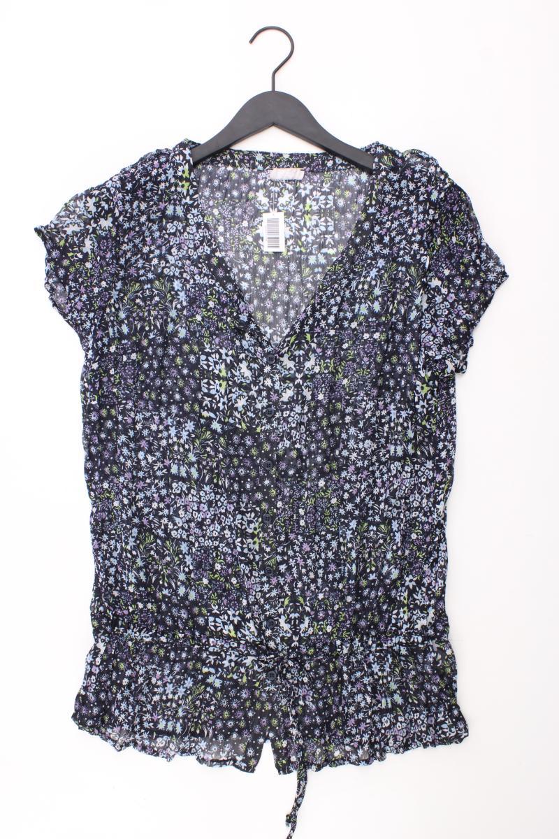 Cheer Kurzarmbluse Gr. 42 mit Blumenmuster blau aus Polyester