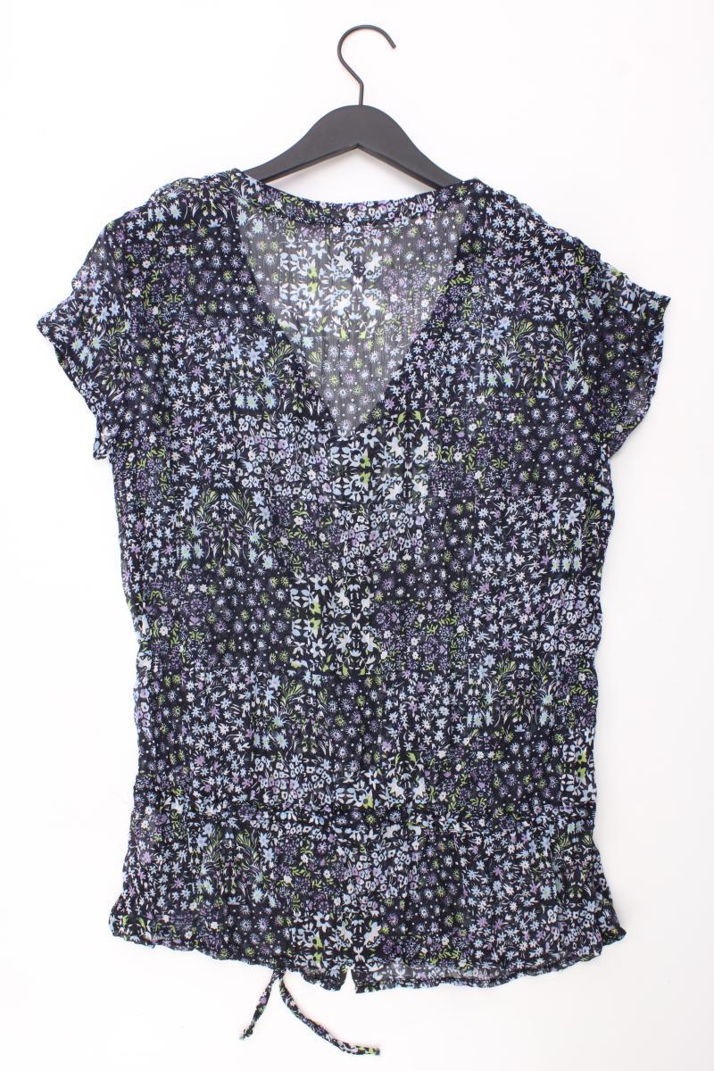 Cheer Kurzarmbluse Gr. 42 mit Blumenmuster blau aus Polyester