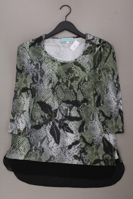 Pfeffinger Printshirt Gr. 40 mit Tierdruck 3/4 Ärmel grün aus Viskose