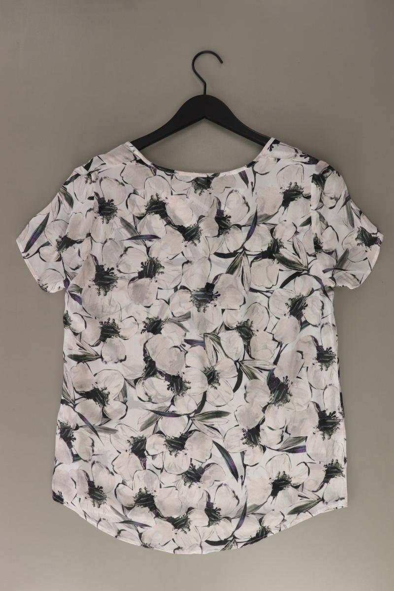 Alba Moda Kurzarmbluse Gr. L mit Blumenmuster grau aus Polyester