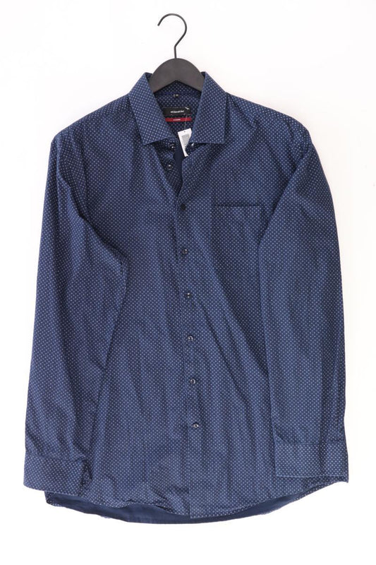 Seidensticker Langarmhemd für Herren Gr. XL blau aus Baumwolle