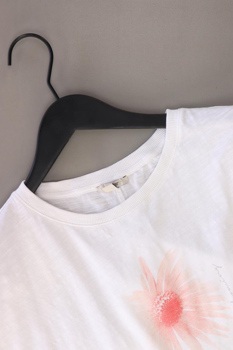Esprit Printshirt Gr. L Kurzarm weiß aus Baumwolle