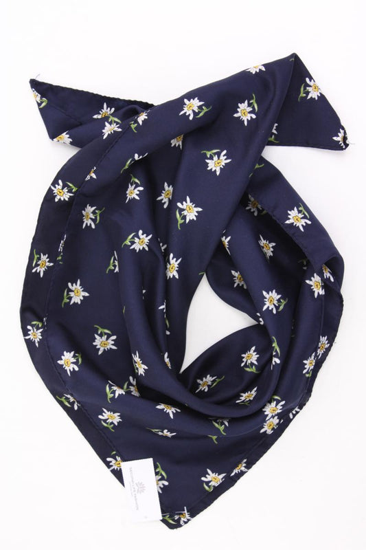 kleines Tuch mit Edelweißmuster mit Blumenmuster blau