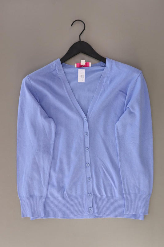 She Strickjacke Gr. 42 Langarm blau aus Viskose