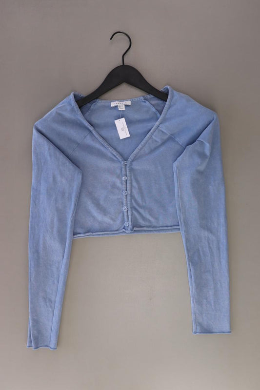 Topshop Strickjacke Gr. M Langarm blau aus Baumwolle