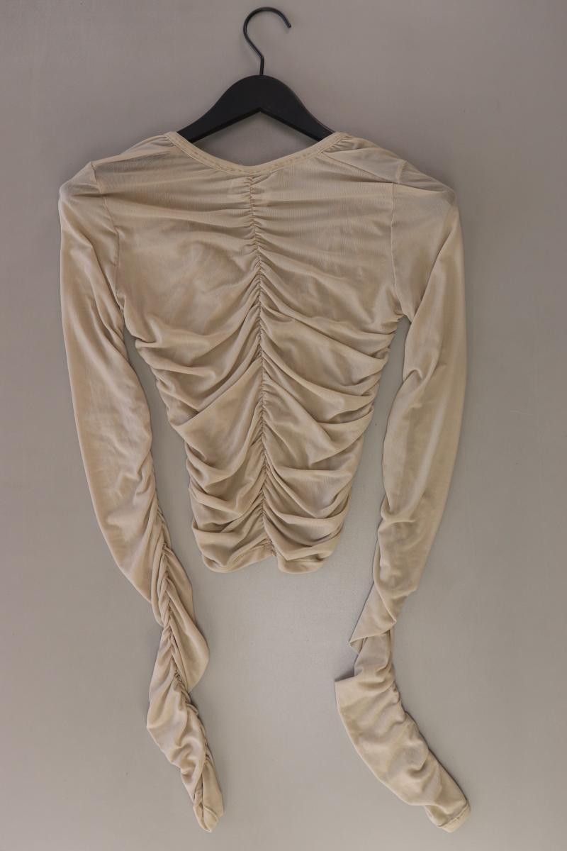 Zara Cropped Shirt Gr. S Langarm creme aus Polyester