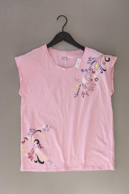 edc by Esprit Printshirt Gr. L Kurzarm rosa aus Baumwolle