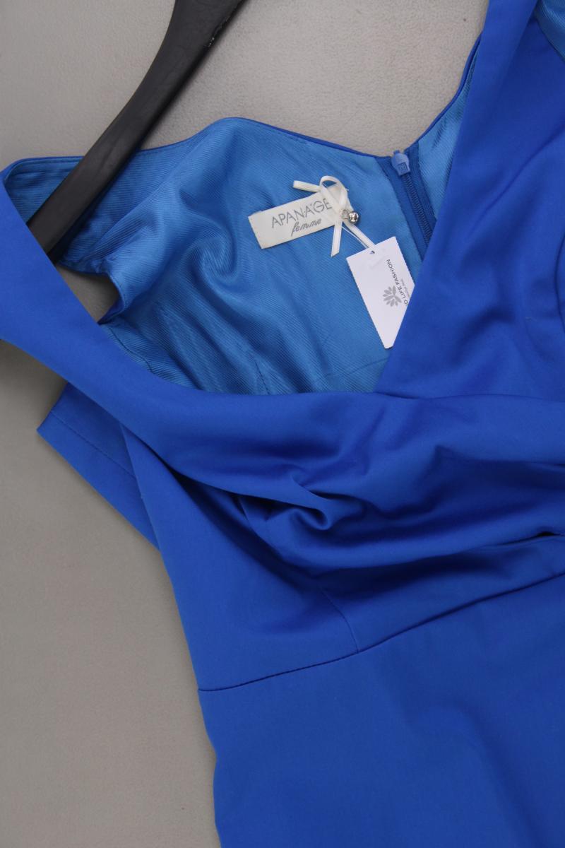 Apanage Abendkleid Gr. 36 Träger blau aus Baumwolle